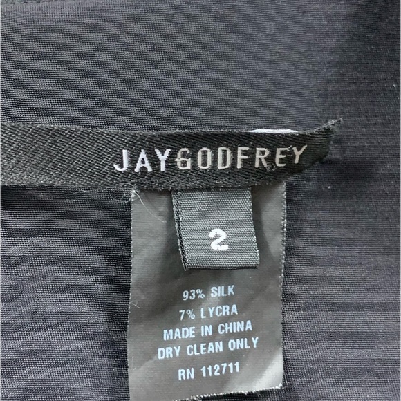 Jay Godfrey Black Purple Silk Sheath Cocktail Dress - Picture 12 of 13